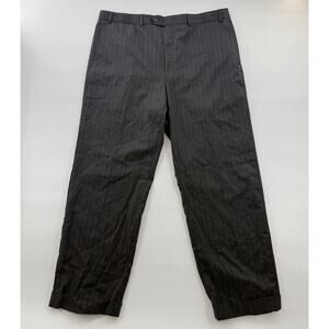 Lauren Ralph Lauren Total Comfort Pants 38x30 Pinstripe Gray Wool Blend Pleated